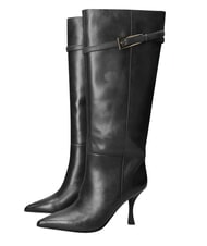 MARC ELLIS ME25 High boot, 9cm heel, in leather - Women&rsquo;s shoes