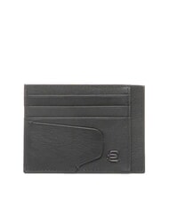PIQUADRO AKRON Flat leather card holder Black - Men&rsquo;s Wallets - 1