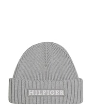 TOMMY HILFIGER MONOTYPE BEANIE Cotton and wool hat grey - Hats - 1