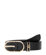 TOMMY HILFIGER FEMININE Leather belt black - Belts - 1