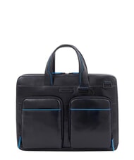 PIQUADRO B2 REVAMP 14" laptop briefcase, in leather blue - Work Briefcases - 1