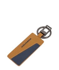 PIQUADRO HAKONE Leather charm keychain Leather / Blue - Key holders - 1