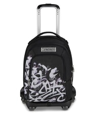 SEVEN PLUMPY LINE BOY Double backpack with trolley Black - Backpack trolleys - 1