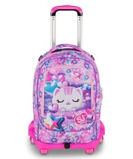 SJGANG GLOWCAT Backpack with trolley, detachable soft lilac - Backpack trolleys - 1