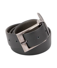 TRUSSARDI CLASSIC Saffiano leather belt, can be shortened Dark Gray / Black - Belts - 1