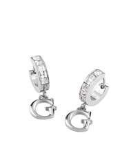 GUESS HUGGIE ME Plated steel drop earrings SILVER - Earrings - 1