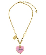 GUESS VINTAGE Steel necklace yellow gold/pink - Necklaces - 1