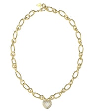 GUESS AMAMI Gold-plated steel and crystal necklace yellow gold/white - Necklaces - 1