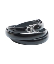 CALVIN KLEIN ROUND CK BUCKLE Leather belt ck black / antique nickel - Belts - 1