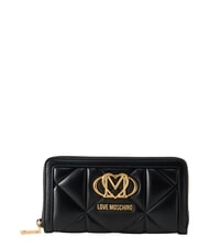 LOVE MOSCHINO EMBOSSED Large zip-around wallet Black - Women&rsquo;s Wallets - 1
