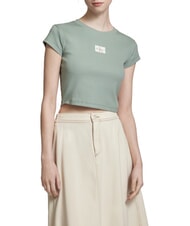 CALVIN KLEIN WOVEN LABEL Short-sleeved cotton T-shirt - T-shirt