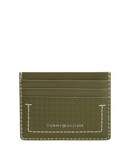 TOMMY HILFIGER TH MICRO FLAG Flat leather card holder olivewood - Men&rsquo;s Wallets - 1