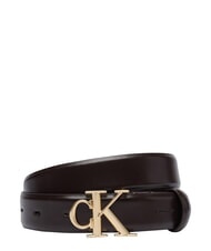 CALVIN KLEIN ROUND CK BUCKLE Leather belt - Belts