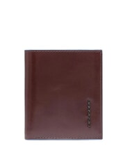 PIQUADRO BLUE SQUARE Leather card holder with flap MAHOGANY - Men&rsquo;s Wallets - 1
