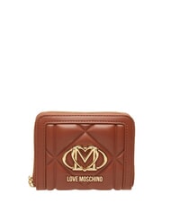 LOVE MOSCHINO EMBOSSED QUILTED Medium wallet, ziparound brown - Women&rsquo;s Wallets - 1