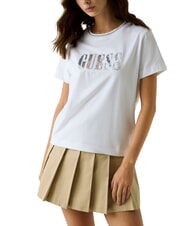 GUESS SEQUINS BIG LOGO Short-sleeved T-shirt with large logo - T-shirt