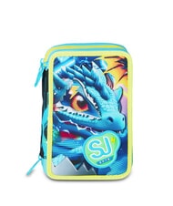 SJGANG METAL DRAGON BOY Pencil Case with School Kit bluebell turquoise - Cases and Accessories - 1