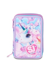 SJGANG GLOW LED UNICORN GIRL Pencil Case with School Kit soft lilac - Cases and Accessories - 1