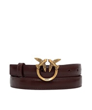 PINKO LOVE BERRY Leather belt deep brown-antique gold - Belts - 1