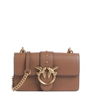 PINKO LOVE ONE CLASSIC Mini leather shoulder bag cognac brown-antique gold - Women&rsquo;s Bags - 1