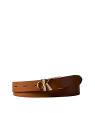 CALVIN KLEIN CK HARDWARE Reversible leather belt argan oil/ delicious antique - Belts - 1
