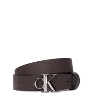 CALVIN KLEIN FACTED CK BUCKLE Leather belt - Belts