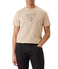 GUESS TERRY LOGO Cotton T-Shirt neutral sand - T-shirt - 1