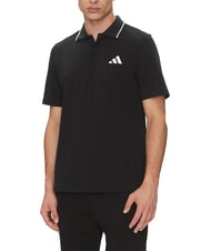 ADIDAS SMALL LOGO Short-sleeved polo shirt, pure cotton black - Polo shirt - 1