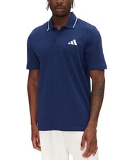 ADIDAS SMALL LOGO Short-sleeved polo shirt, pure cotton blue - Polo shirt - 1