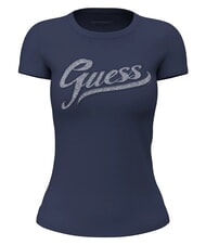 GUESS GLITTER LOGO Short-sleeved, glittery T-shirt - T-shirt