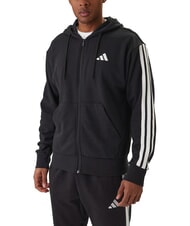 ADIDAS 3 STRIPES Full zip sweatshirt with hood black - Sweatshirts - 1
