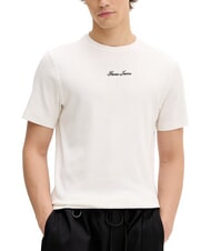 GUESS JEANS RIBBED Cotton T-shirt alabaster white - T-shirt - 1