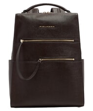 PIQUADRO W140 Women's leather backpack for 14" laptop BROWN - Laptop backpacks - 1