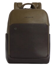 PIQUADRO BLACK SQUARE Leather backpack for 14" laptop - Laptop backpacks