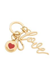 LOVE MOSCHINO LOGO Keychain with carabiner gold - Key holders - 1