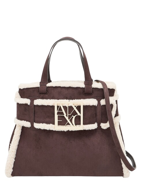 ARMANI EXCHANGE SUSY SOFT Shopping bag with shoulder strap antagonist/script - Women&rsquo;s Bags