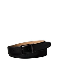 CALVIN KLEIN SQUARE BUCKLE CK Double-sided leather belt black / matte gunmetal - Belts - 1