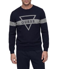 GUESS MARK LOGO JACQUARD Jersey with triangular logo - Men's Sweaters