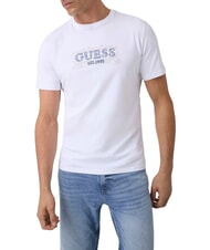 GUESS BOX LORO ROPES T-shirt with pinned logo purwhite - T-shirt - 1