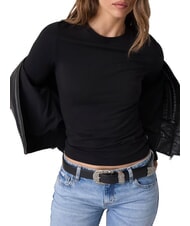 GUESS JEANS SLIM LOGO EMBOSSED Long-sleeved T-shirt jetbla - Sweatshirts - 1
