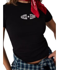 GUESS JEANS PRINT SLIM Slim-fit short-sleeved T-shirt jetbla - T-shirt - 1