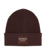 GUESS KNITTED Cuffed hat bitter brown - Hats - 1