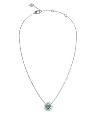 GUESS M'AMA NON M'AMA Heart Zirconia Necklace rhodium/emerald - Necklaces - 1