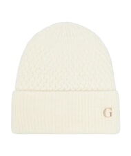 GUESS KNITTED Hat with cuff and logo on the side - Hats