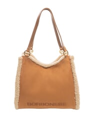 BORBONESE SUEDE LOGO Shoulder shopping bag - Women&rsquo;s Bags