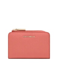 COCCINELLE METALLIC SOFT Leather card holder pink clay - Women&rsquo;s Wallets - 1