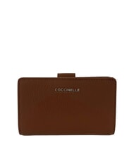 COCCINELLE METALLIC SOFT Wallet in hammered leather cognac - Women&rsquo;s Wallets - 1