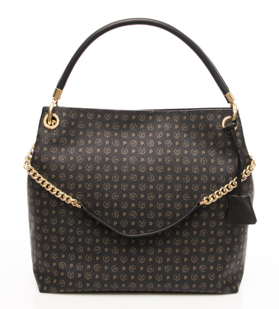 POLLINI Heritage Classic Shoulder hobo bag with shoulder strap Black - Women’s Bags