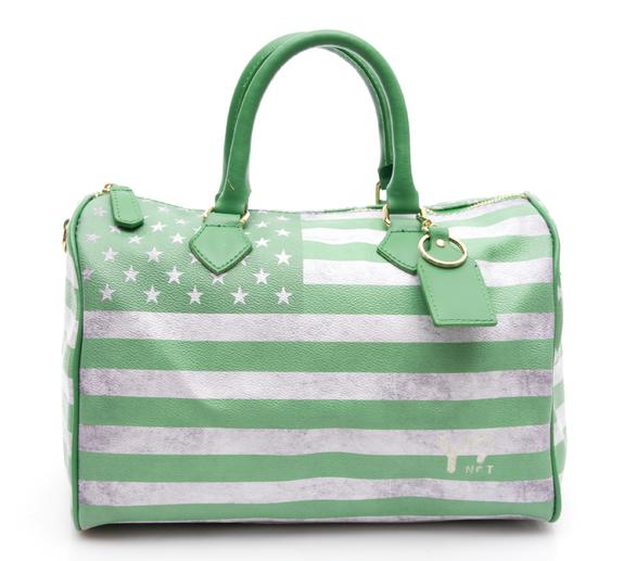 YNOT USA flag colors Handbag; with shoulder strap GREEN - Women’s Bags
