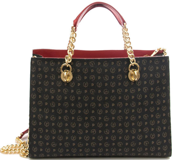 POLLINI Tapiro Handbag; with shoulder strap black lacquer - Women’s Bags
